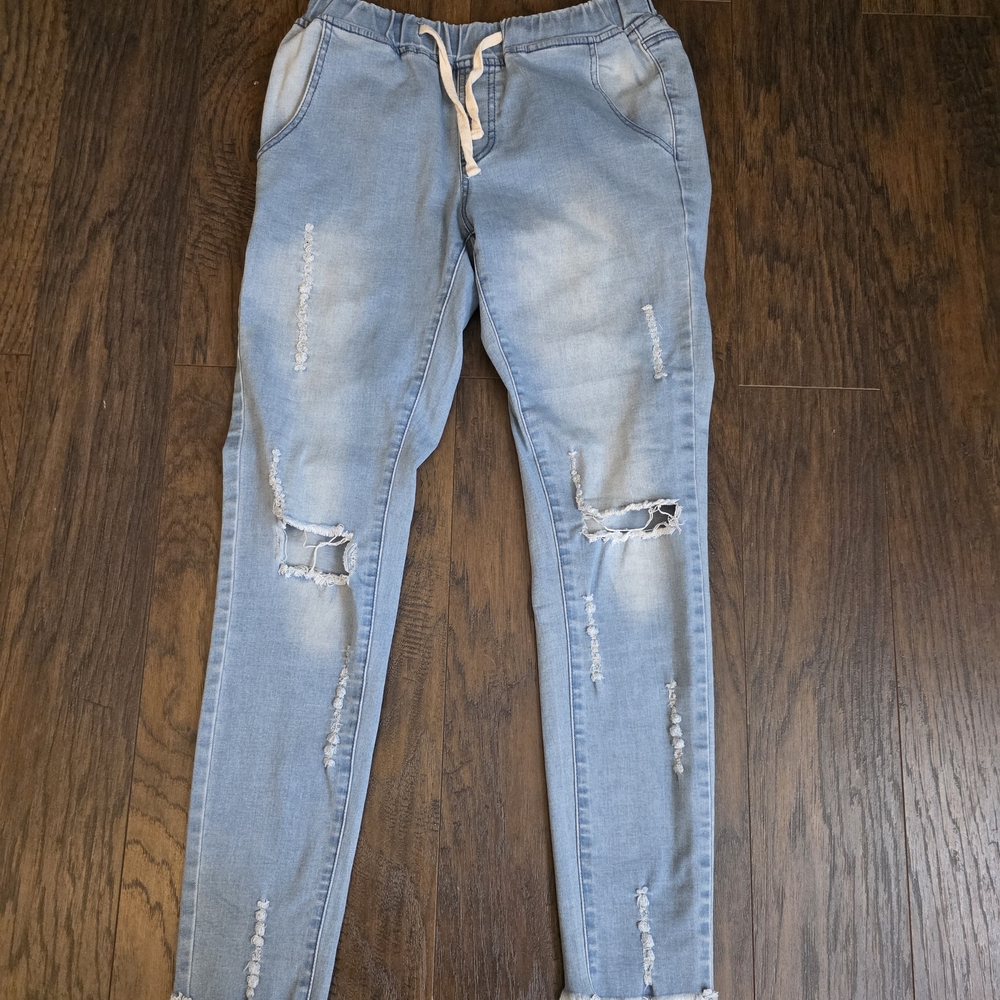Light Blue Distressed Men's Jeans